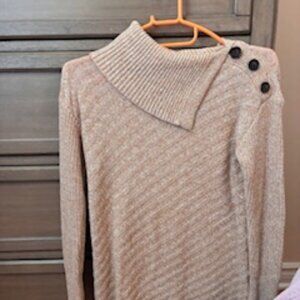 Apricot High-Neck Sweater